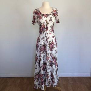 Vintage 80’s floral maxi dress - Size Small